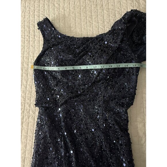 Alyce Paris 27772 - Elegant Scoop Neck Beaded Tulle Gown, Midnight - Picture 12 of 13